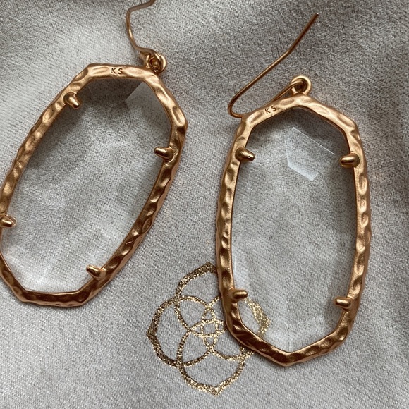 Kendra Scott Drop earrings gold and clear - Picture 4 of 4